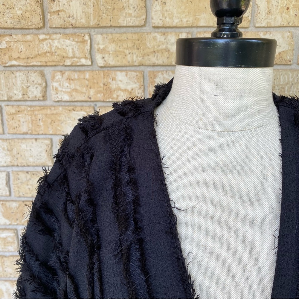 Ruffle Striped Open Jacket - Picture 3 of 8